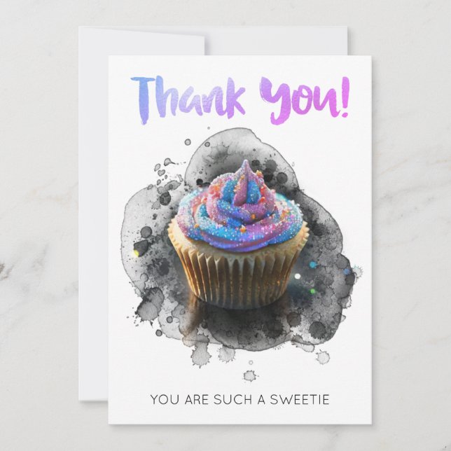 *~ Gratitude AP99 MERCI Cup Cake Card (Devant)