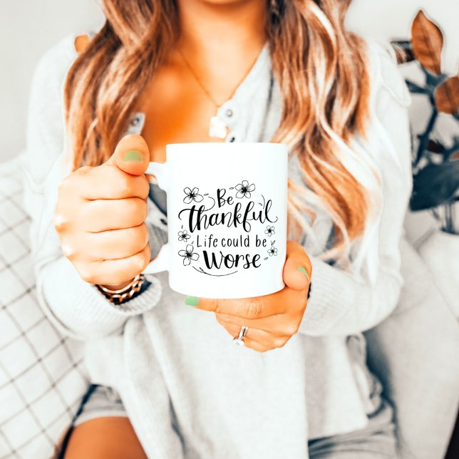 Gratitude Dans Une Coupe Soyez Remercié Mug (Créateur téléchargé)