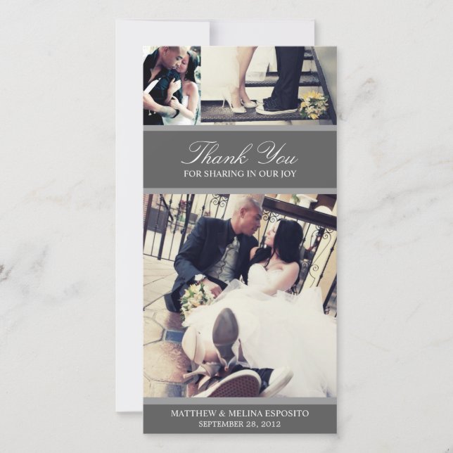 GRATITUDE D'ARGENT CHIC | CARTE DE REMERCIEMENTS m (Devant)