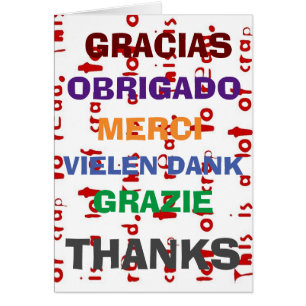 Gratitude en plusieurs langues, modifier le texte