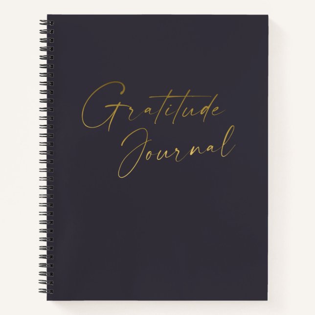 Gratitude Journal in Indigo Blue Gold (Devant)