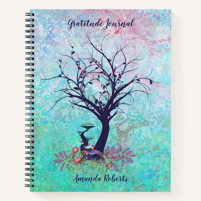 Gratitude Journal Serene Turquoise et rose (Devant)