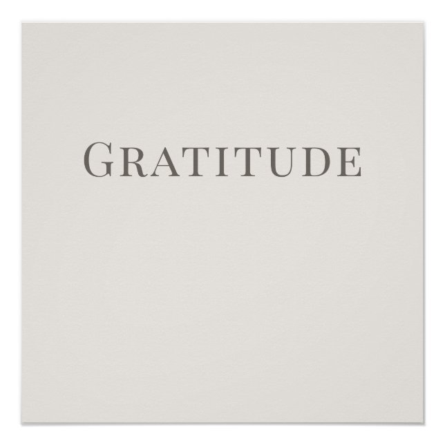 Gratitude – Minimal Typography Calm Poster (Devant)