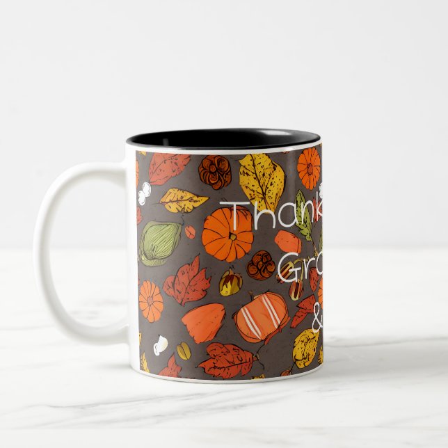 Gratitude Mug : Merci, Grâces, Et Heureux (Gauche)