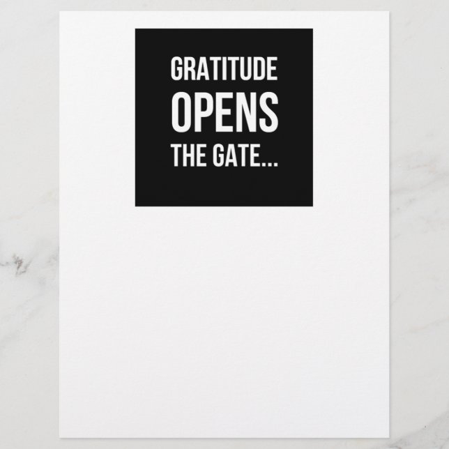 Gratitude ouvre la citation inspirante Gate (Devant)