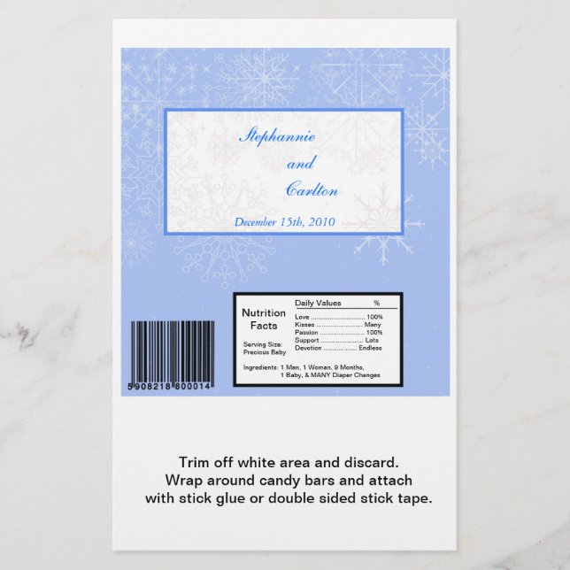 Gratte-bar Hershey, Mariage de flocon de neige (Devant)