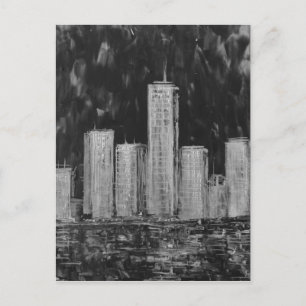 Gratte-ciel de New York en carte postale pétrolièr