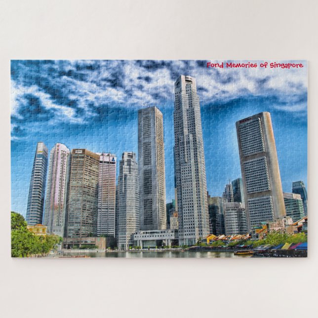 Gratte-ciel Singapour Skyline . Puzzle (Horizontal)