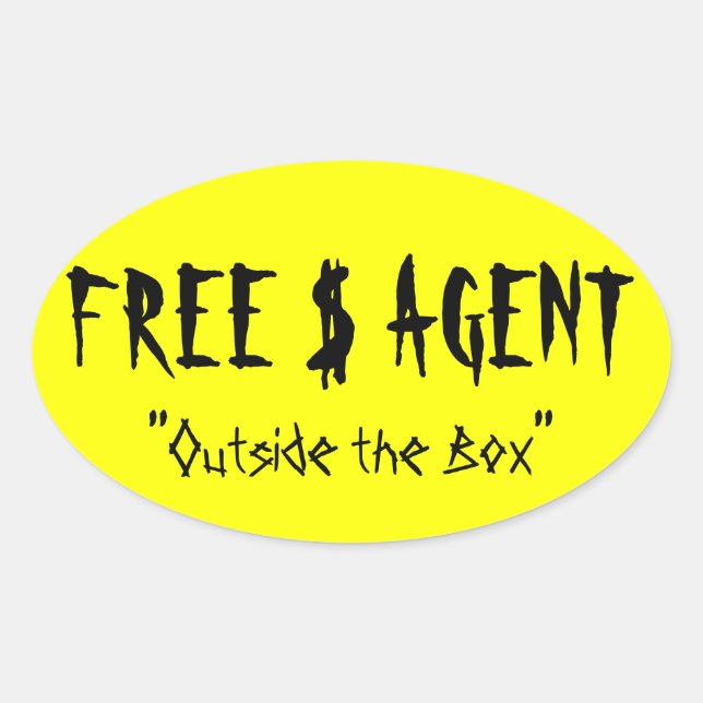 GRATUIT $ AGENT GEAR, jaune, ovale, autocollants (Devant)