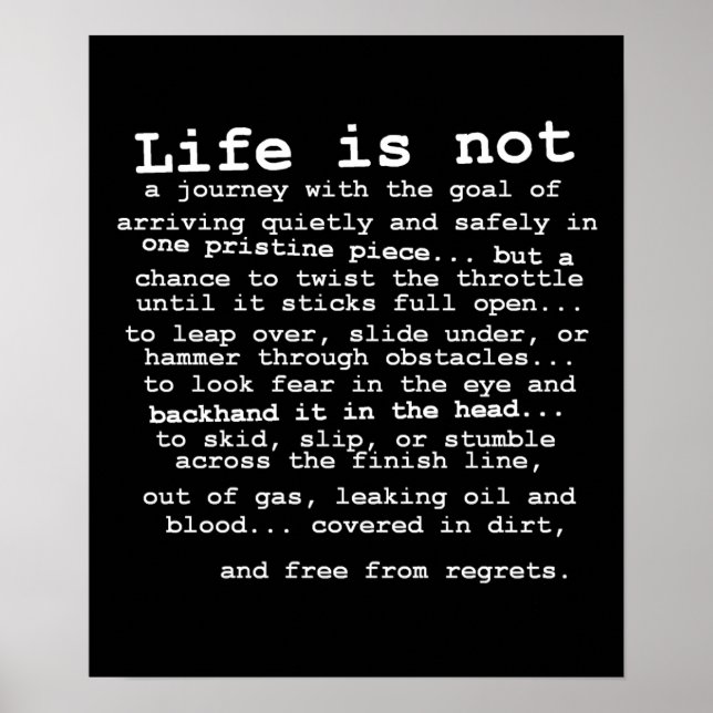 Gratuit De Regrets Vélo Dirt Poster Motocross (Devant)