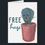 GRATUIT HUGS CRAZY CACTUS LADY Funny Cute Card<br><div class="desc">DES HUGS GRATUITS ! Regardez cette carte mignonne avec une dame de cactus fou. Customisez aussi avec votre propre texte. Regardez ma boutique pour plus de détails ou dites-moi si vous voulez quelque chose de personnalisé.</div>