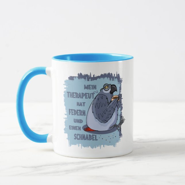 Graupapagei Therapeut - Lustige Geschenk Tasse (Gauche)