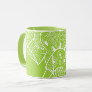Grave éléphant vert - Mug de combo de 10 oz