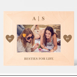 Gravés Cadres en bois personnalisés avec monogramme Frien