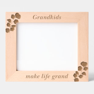 Gravés Cadres photo en bois personnalisés Fleurs Simple G