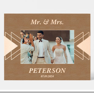 Gravés Cadres photo en bois personnalisés géométriques po