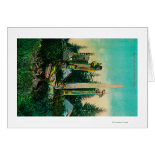 Graves et totems indiens dans l'État de l'Alaska