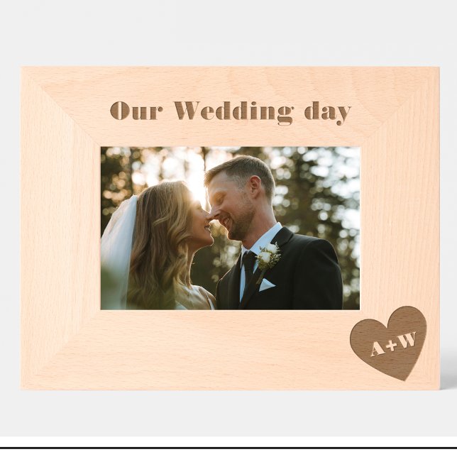 Gravés Monogramme mariage Cadres personnalisés en bois (Créateur téléchargé)