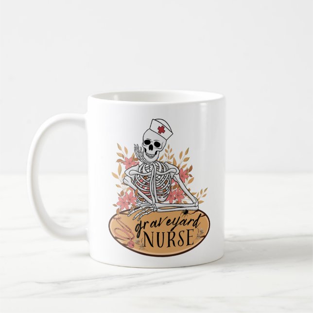Graveyard Shift Skeleton Nurse Mug (Gauche)