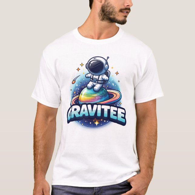 GRAVITEE Dabbing Astronaut Space Galaxy T-Shirt  (Devant)