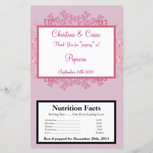 Gravure de maïs pop à micro-ondes rose/violet Scra (Devant)