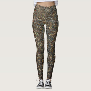gravure motif bronze monochrome Leggings