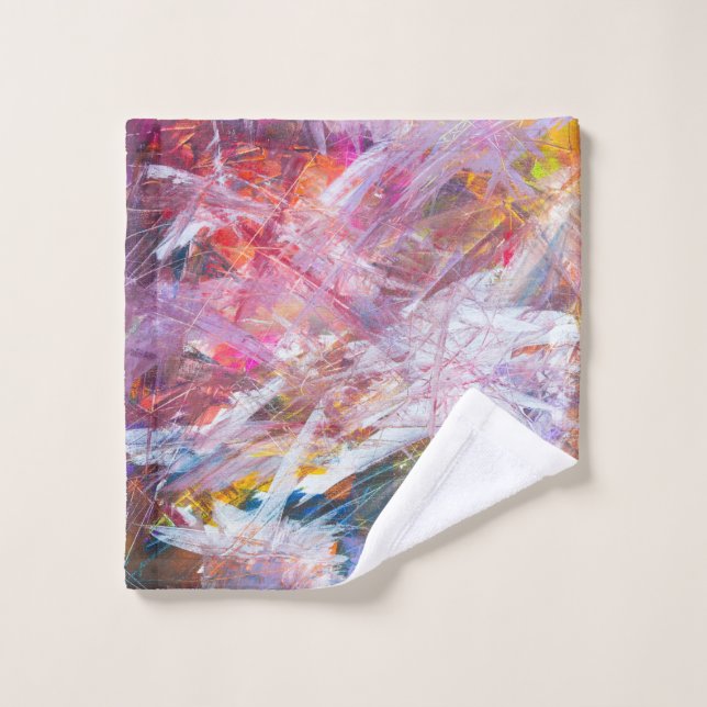 Gravure multicolore peinture abstraite (Gant de toilette)