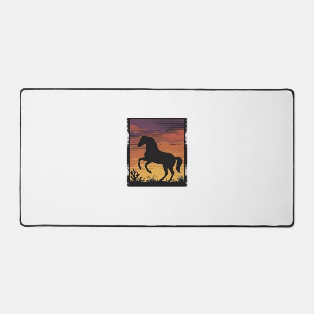 Gravure occidentale silhouette de cheval au couche (Recto)