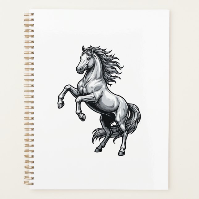 Gravure Vintage Cheval Cabré Design Vectoriel_1 (Devant)