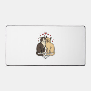 Gravure Vintage Couple de Chat Mignon Design d'Amo