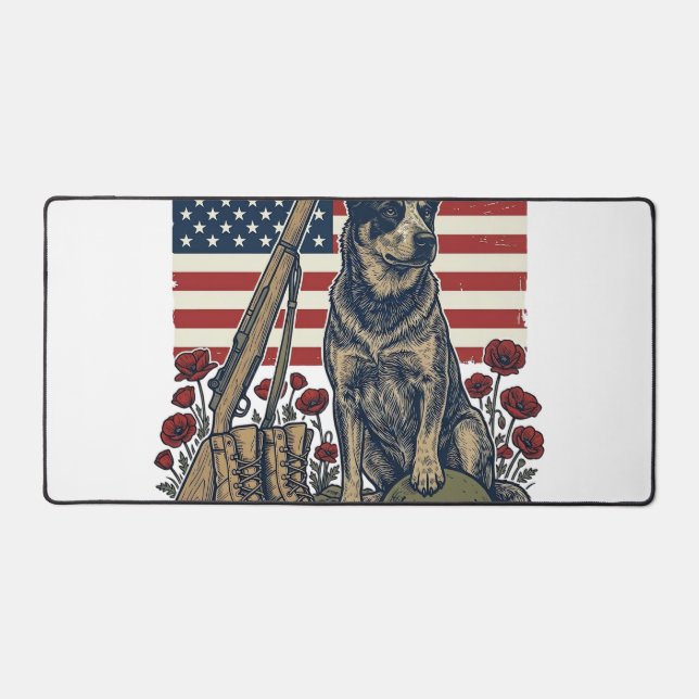 Gravure vintage patriotique de Blue Heeler Memoria (Recto)