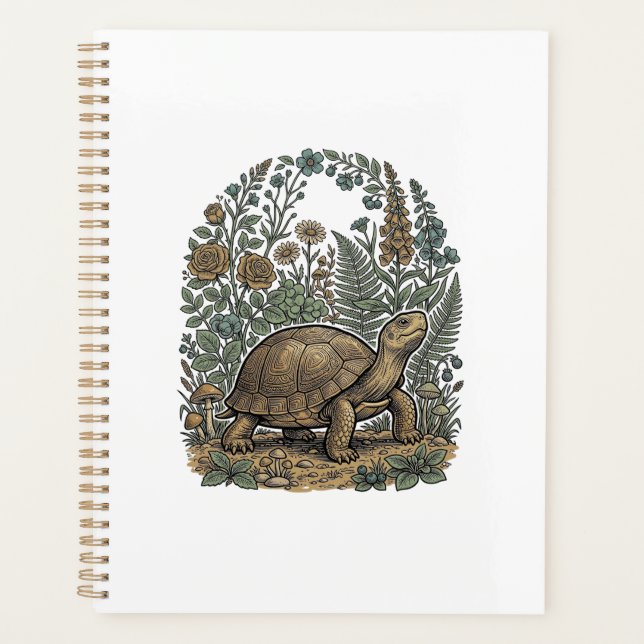 Gravure vintage tortue jardin botanique (Devant)