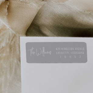 Gray and White Fun Modern Return Étiquettes d'adre