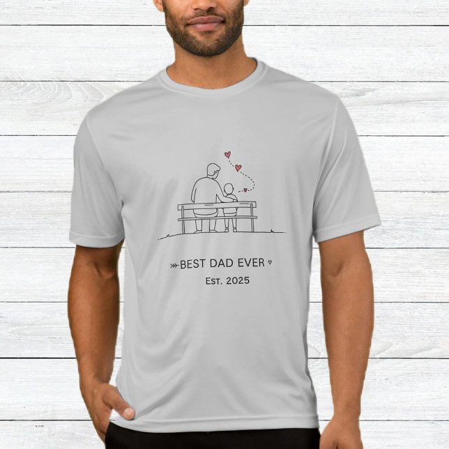 Gray "Best Dad Ever" T-Shirt for Men  (Créateur téléchargé)
