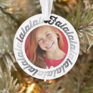 Gray Circle Falalalala Bold Script Photo Noël
