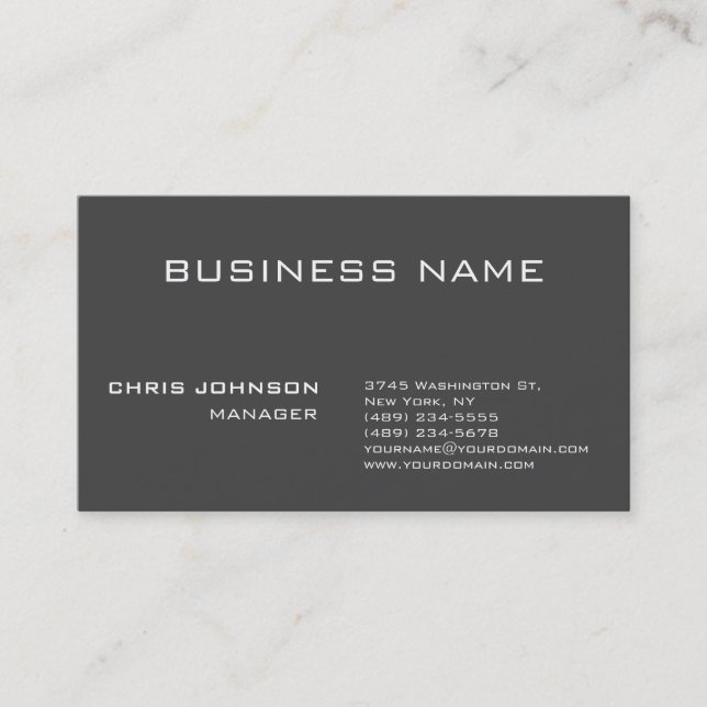 Gray Design Charm Manager Carte de visite standard (Devant)