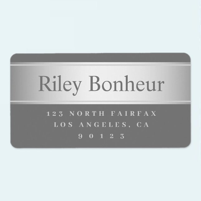 Gray & Faux Silver Look Retourner les étiquettes d (Créateur téléchargé)