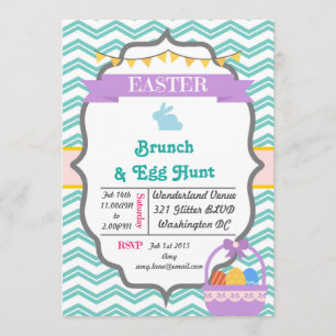 Gray Happy Pâques & Oeufs Hunt Party Invitations