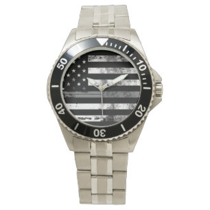 Gray Line Drapeau Agent correctionnel Montre Homme