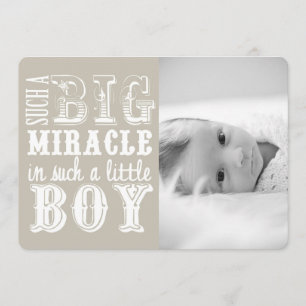 Gray Miracle Boy Faire-part de naissance photo