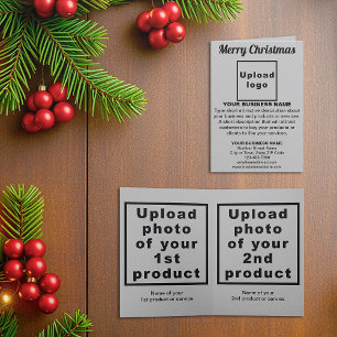 Gray Noël Business Carte double pour fêtes a