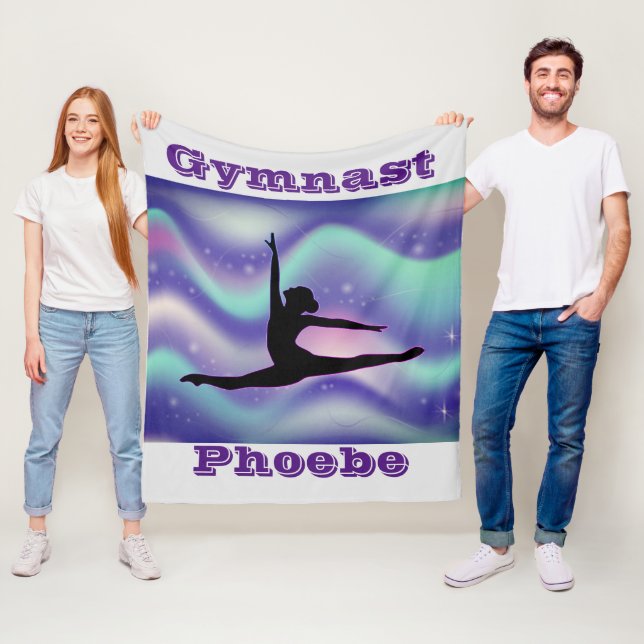 Gray / Purple Gymnastique Couverture en polaire po (En situation)