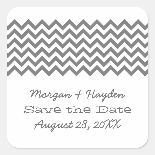 Gray Simple Chevron Enregistrer les stickers Date (Devant)