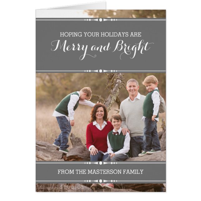 Gray Simply Chic Carte photo de vacances (Devant)