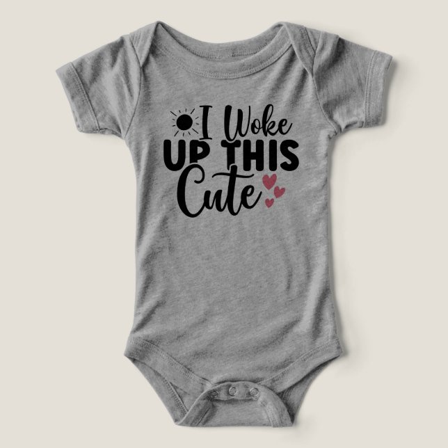 Gray Woe up mignon bébé Bodysuit (Design Recto)