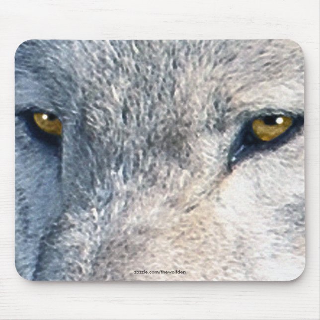 Gray Wolf Eyes Tapis de souris d'art faunique (Devant)
