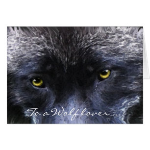 GRAY WOLF EYES Wildlife Supporter carte blanche