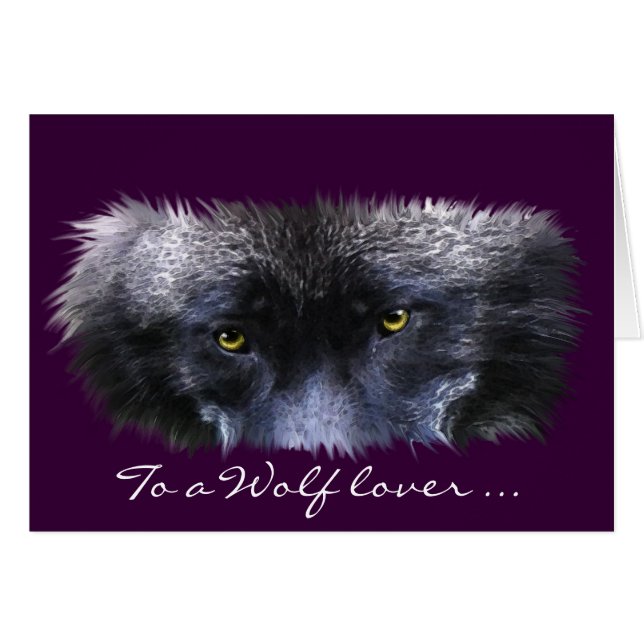 GRAY WOLF EYES Wildlife Supporter cartes de note v (Devant horizontal)