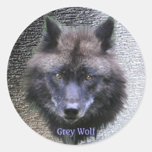 GRAY WOLF TÊTE Stickers de soutien de la faune