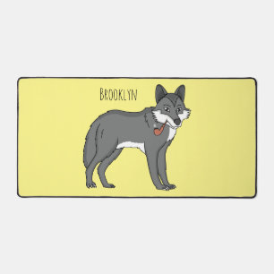 Gray wolf with pipe cartoon